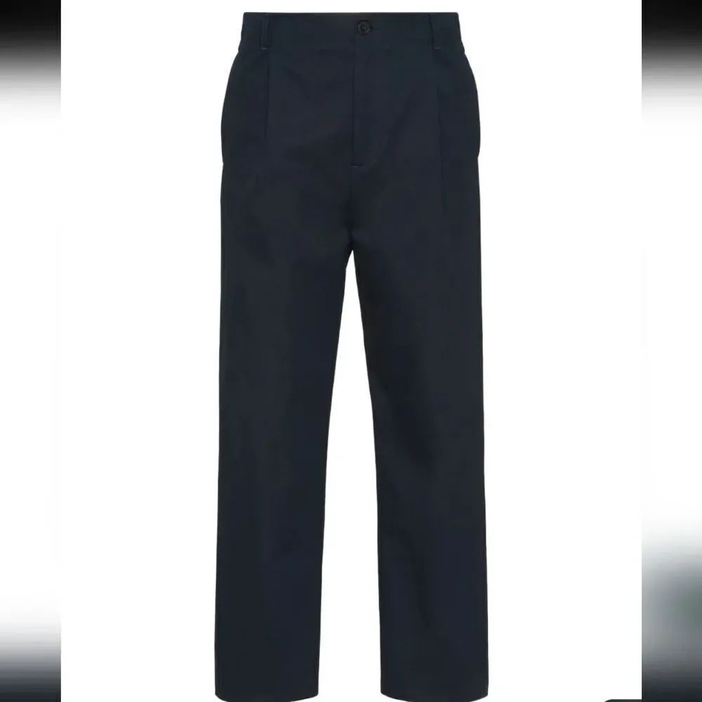 VALENTINO Cotton Straight Leg Pleated Cotton Trousers Size 36